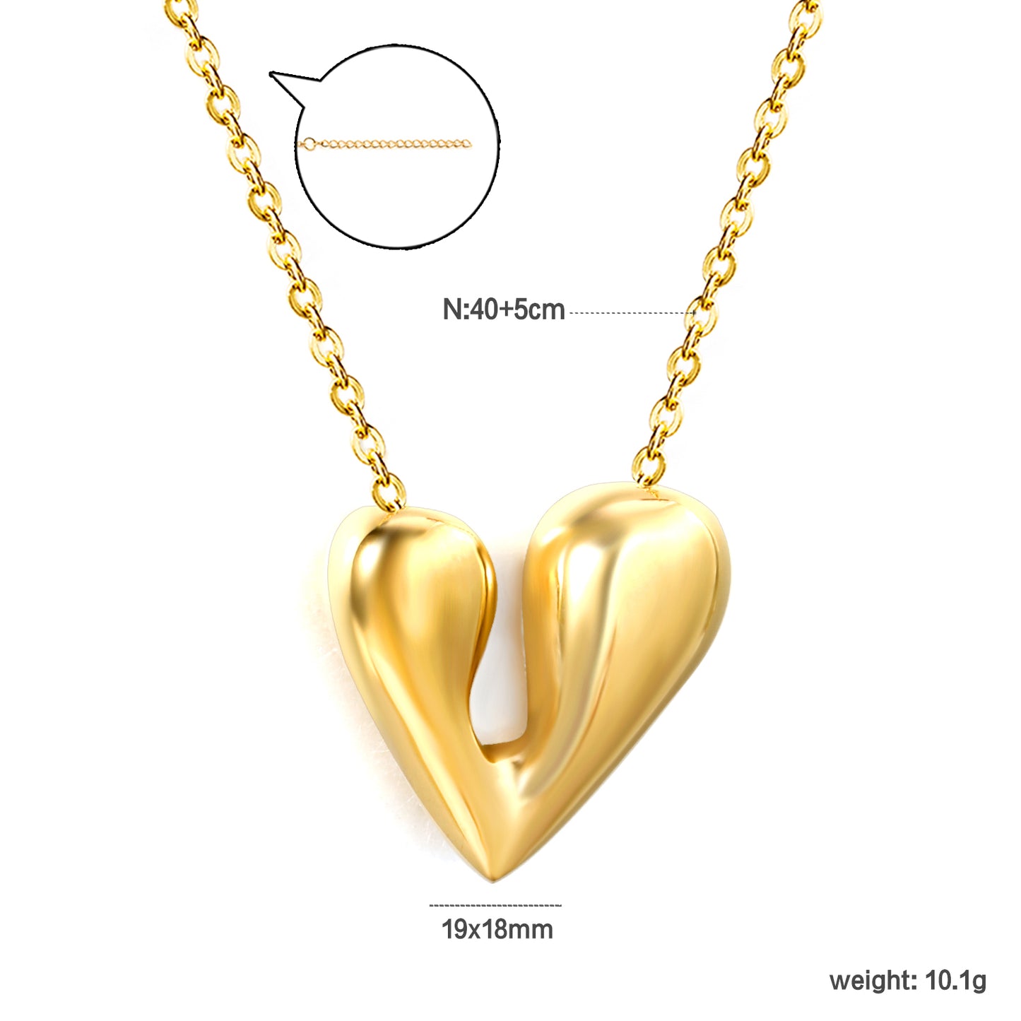 Colgante Corazón Abierto Dorado | Bañado en Oro 18K
