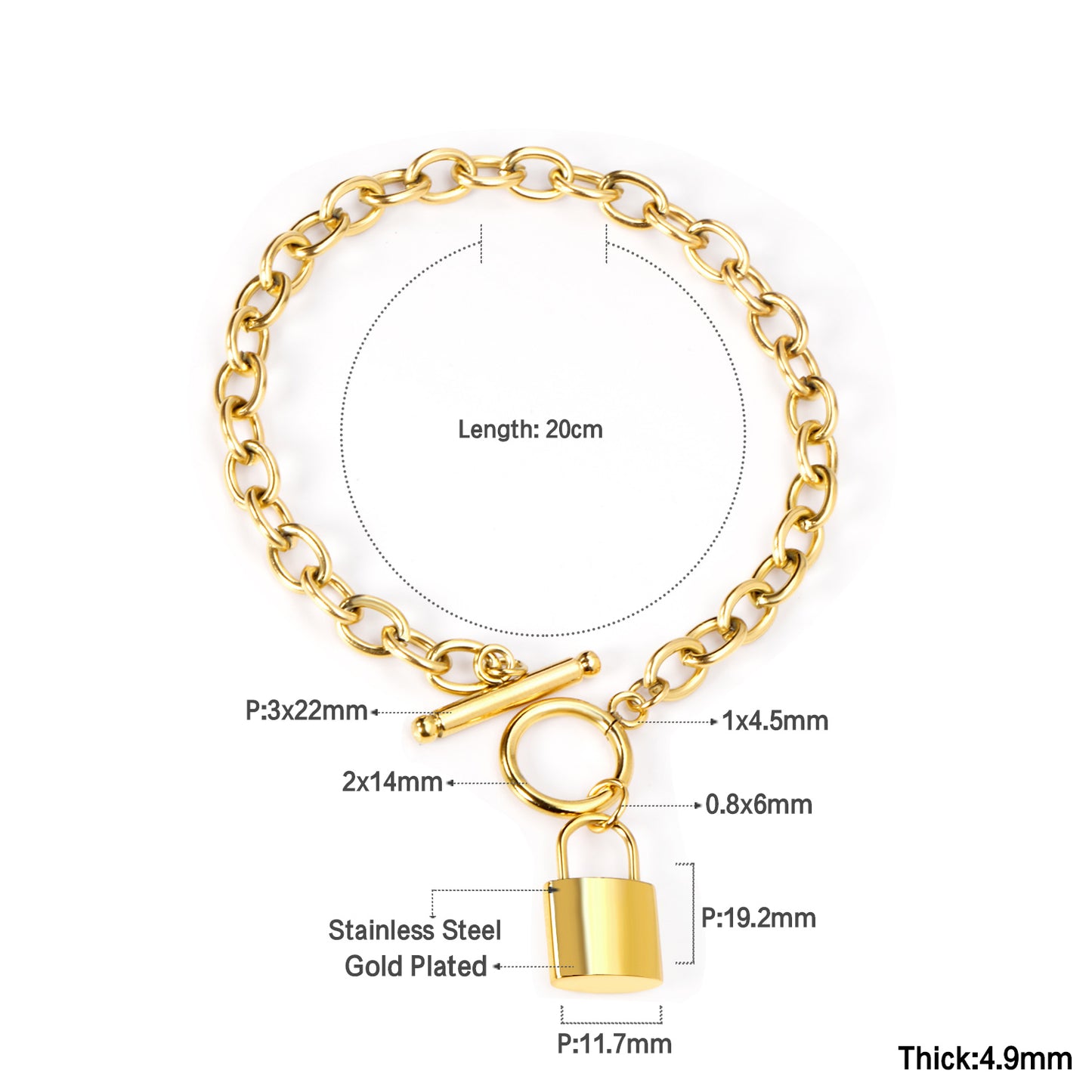 Pulsera Candado | Bañado en Oro 18K