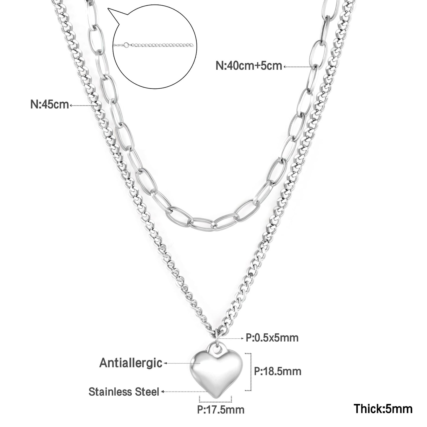 Collar Multicapa con Corazón | Bañado en Oro 18K