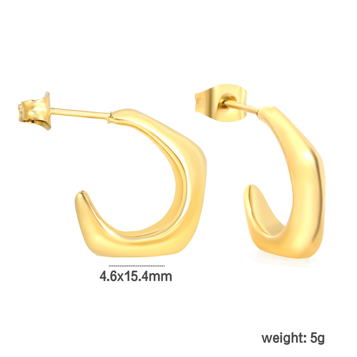 Pendientes Dorados Abstractos | Bañado en Oro 18K