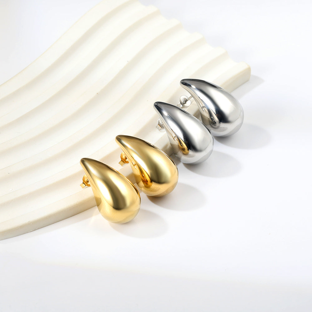 Pendientes Gota Metalizada | Bañado en Oro 18K