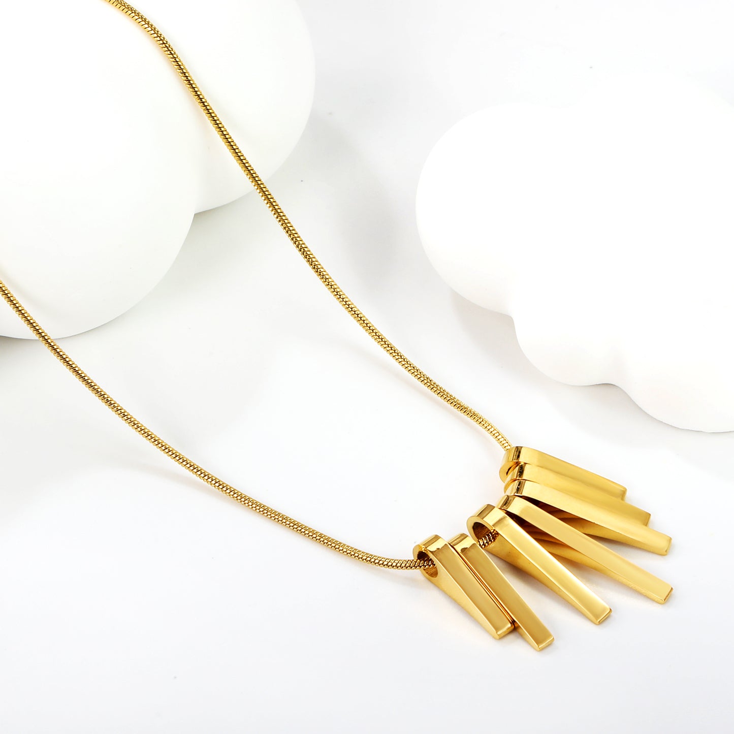 Collar Dorado Geométrico de Barras | Bañado en Oro 18K