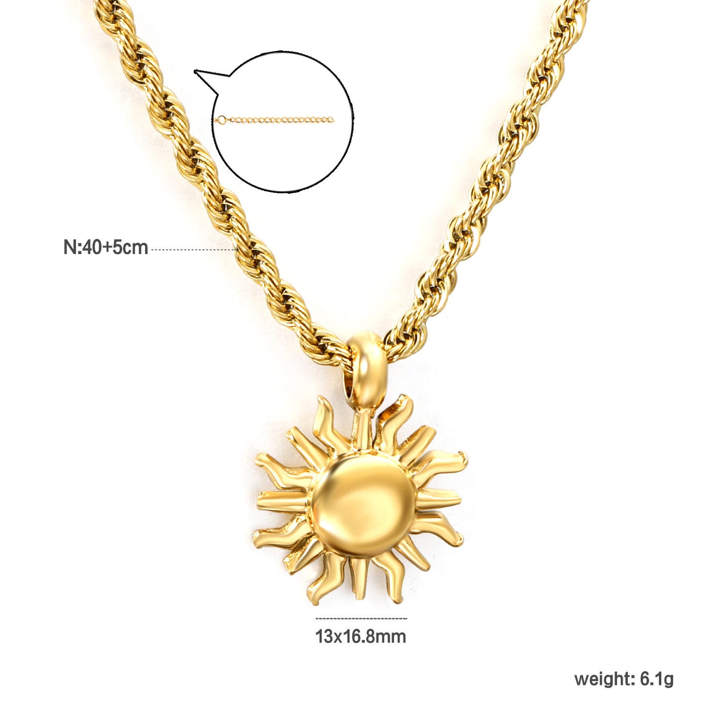 Collar Sol Dorado | Bañado en Oro 18K