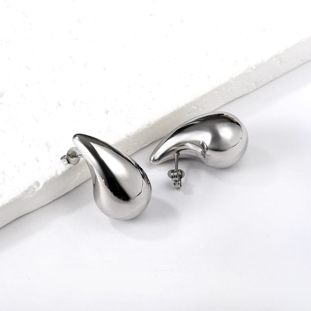 Pendientes Gota Metalizada | Bañado en Oro 18K