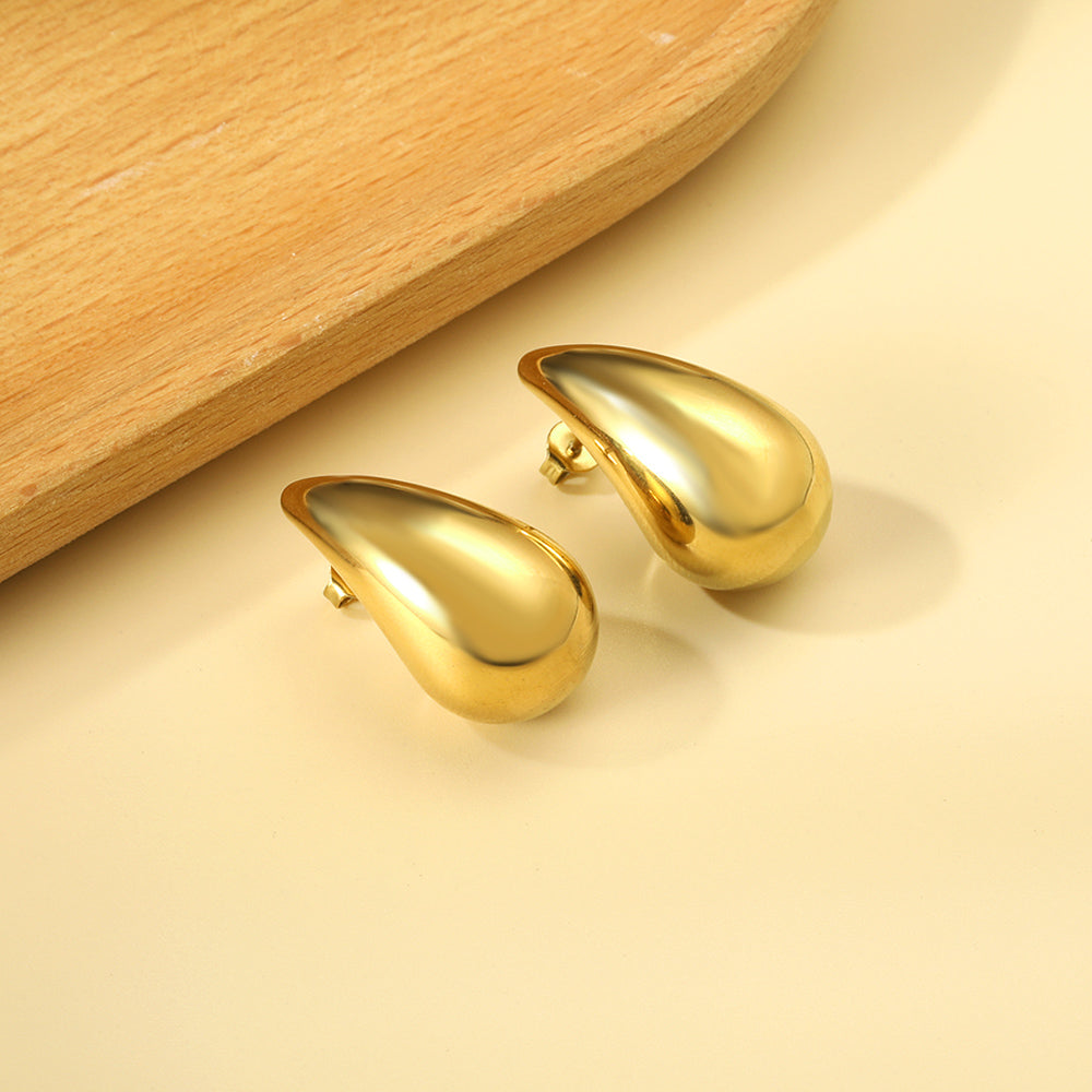 Pendientes Gota Metalizada | Bañado en Oro 18K