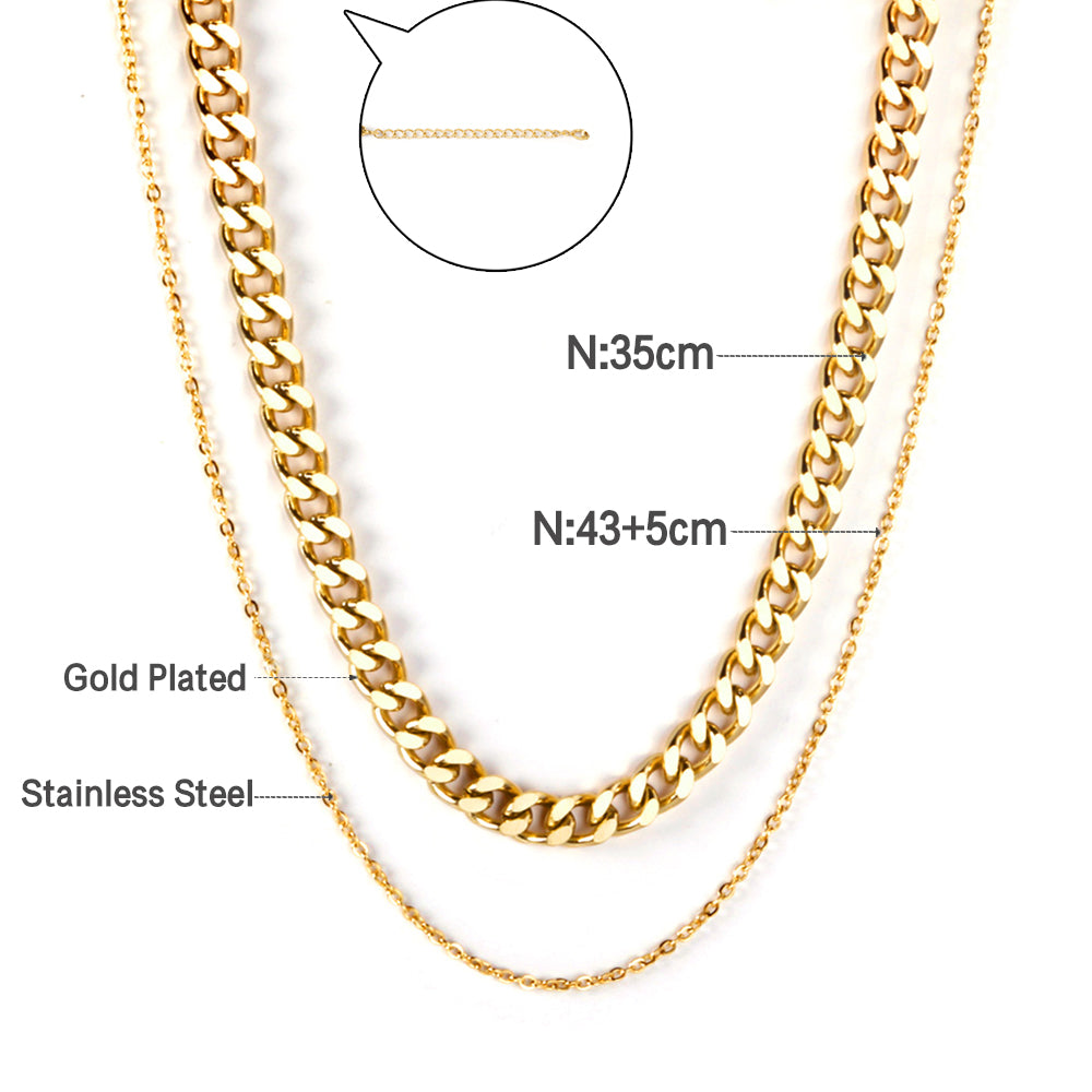Collar Dual Bold | Bañado en Oro 18K