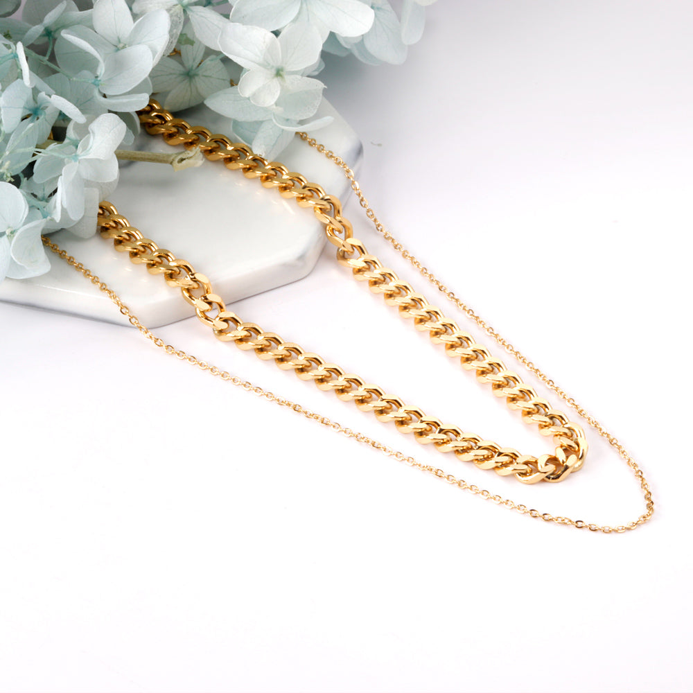 Collar Dual Bold | Bañado en Oro 18K