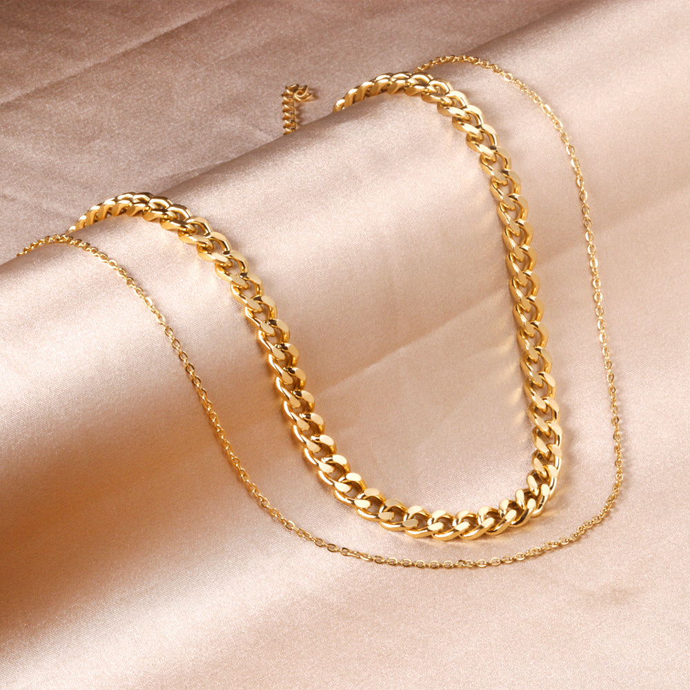 Collar Dual Bold | Bañado en Oro 18K