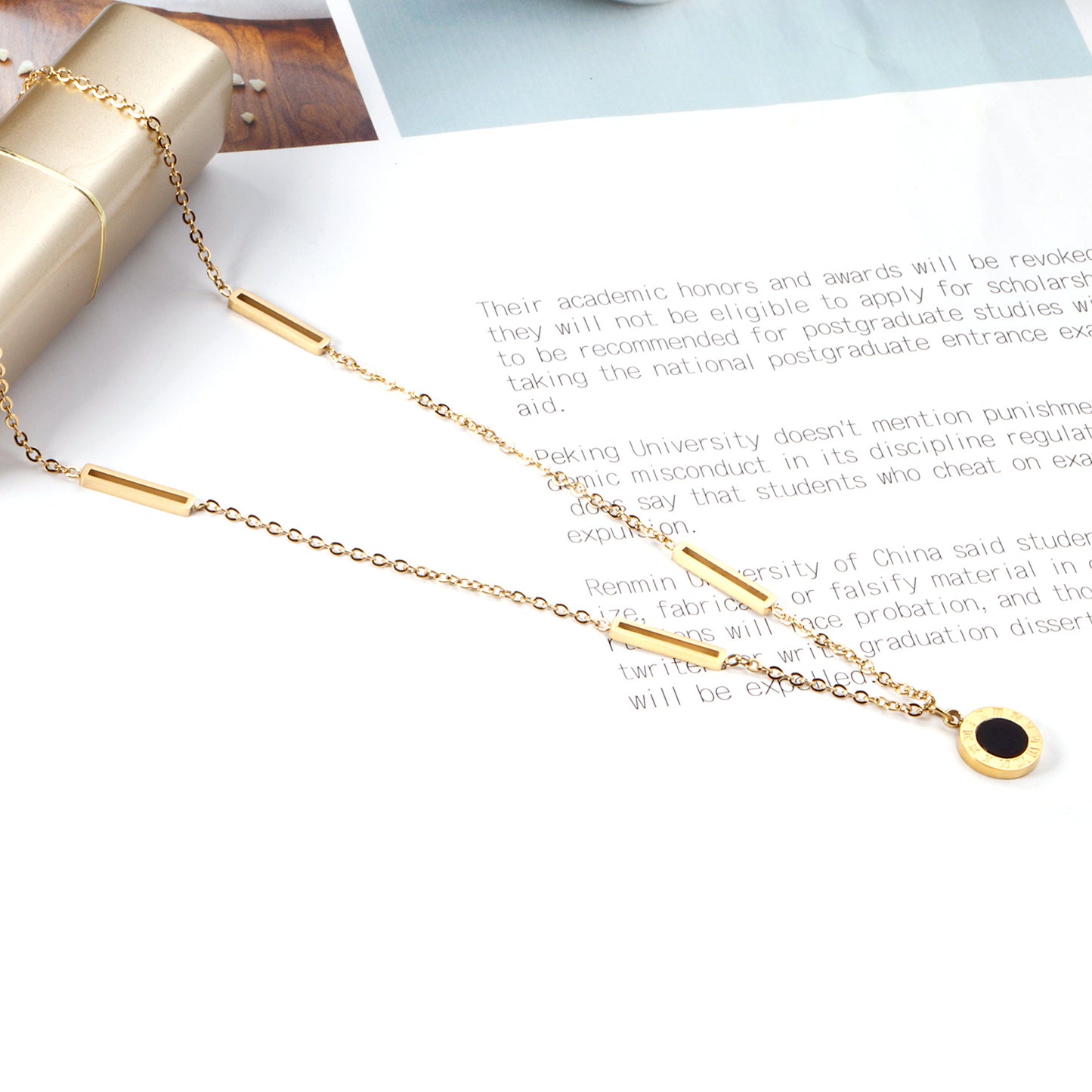 Collar Roma Noire | Bañado en Oro 18K