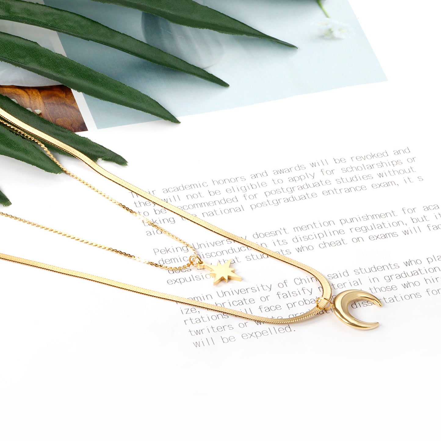 Collar Luna & Estrella | Bañado en Oro 18K