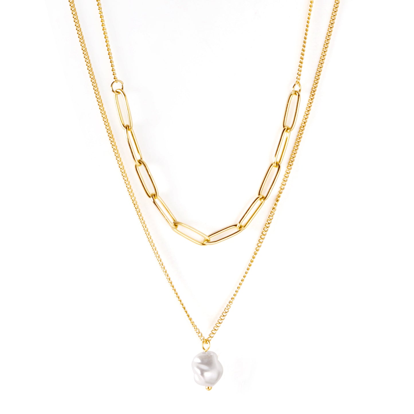 Collar Dúo Perla | Bañado en Oro 18K
