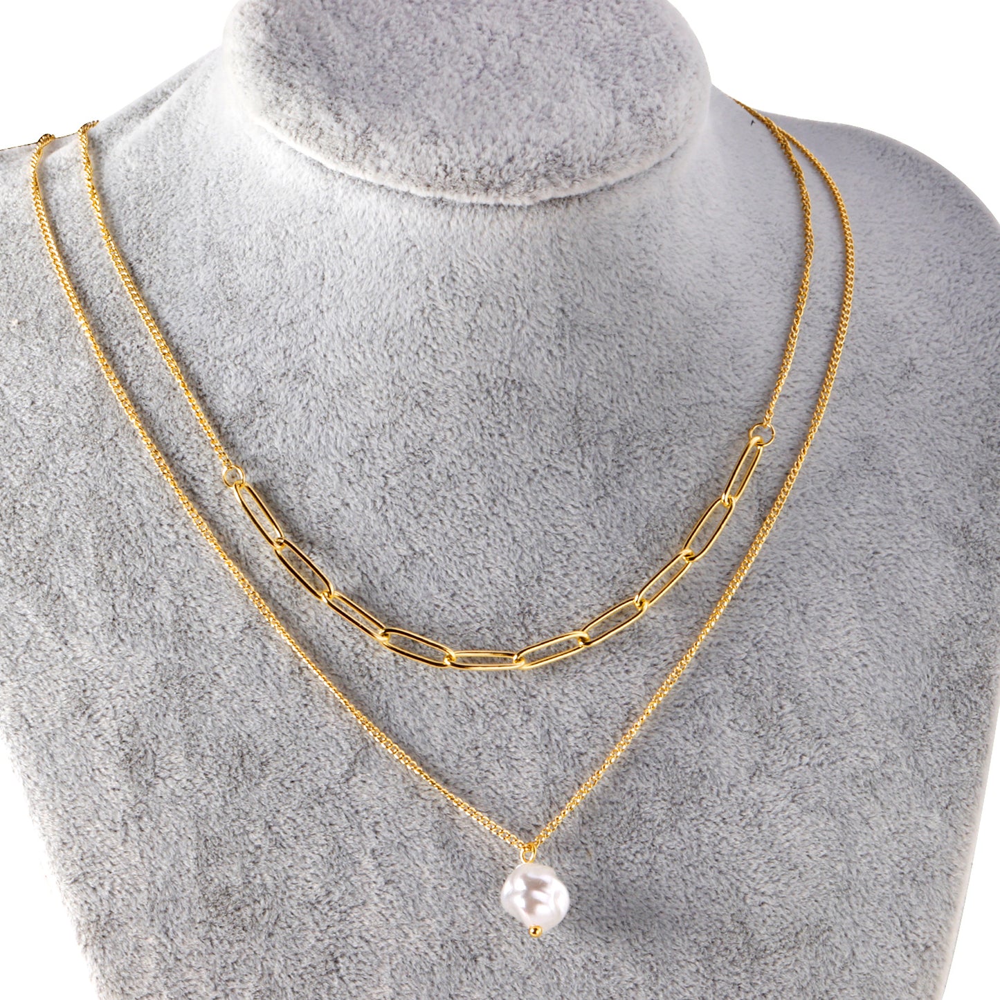 Collar Dúo Perla | Bañado en Oro 18K