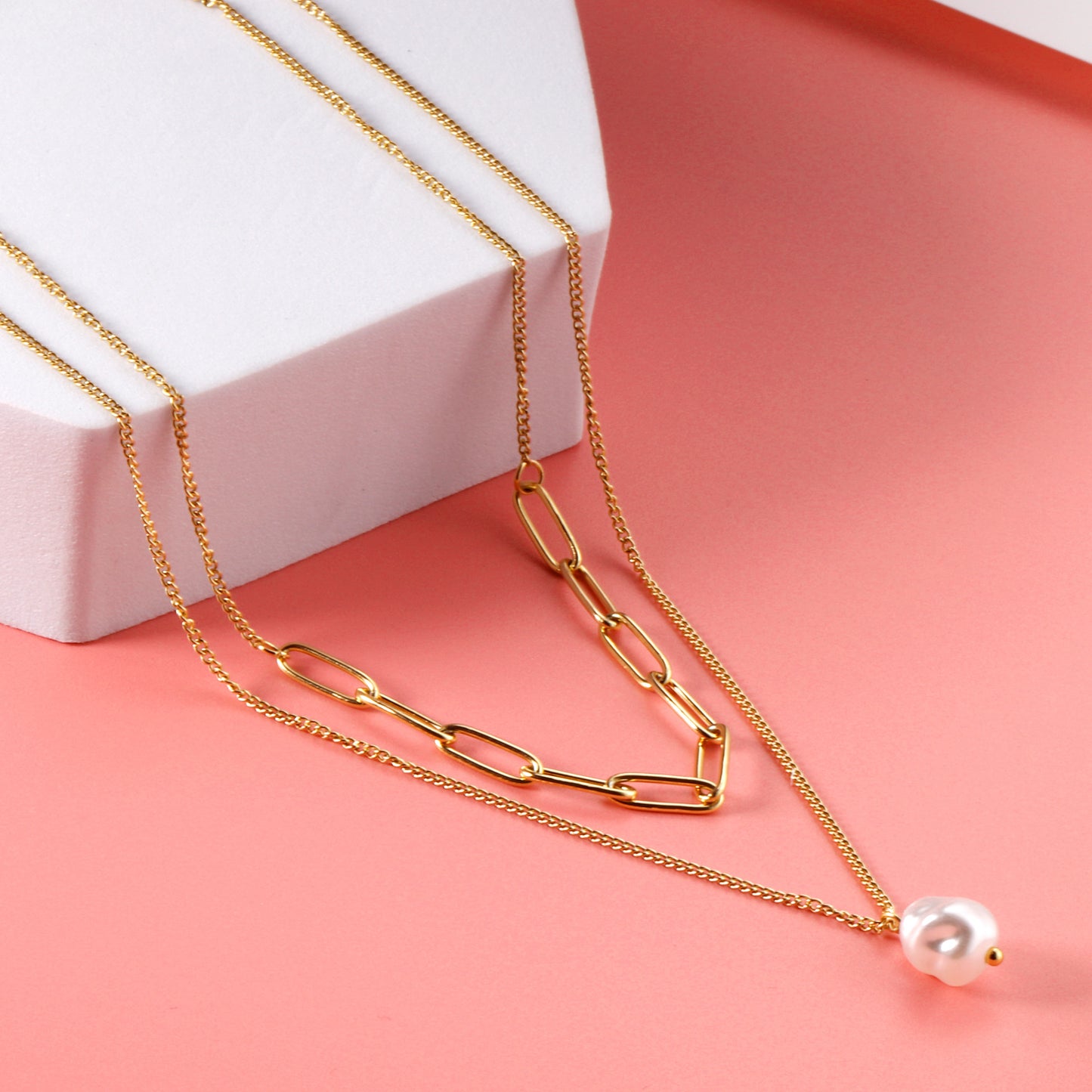 Collar Dúo Perla | Bañado en Oro 18K