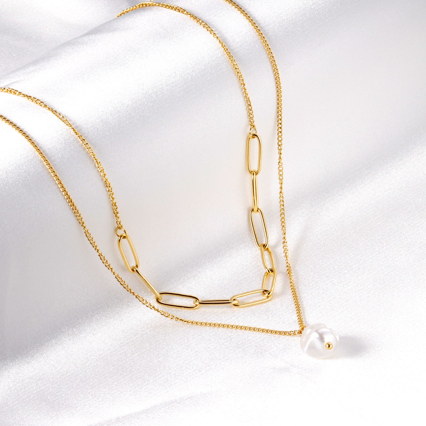 Collar Dúo Perla | Bañado en Oro 18K
