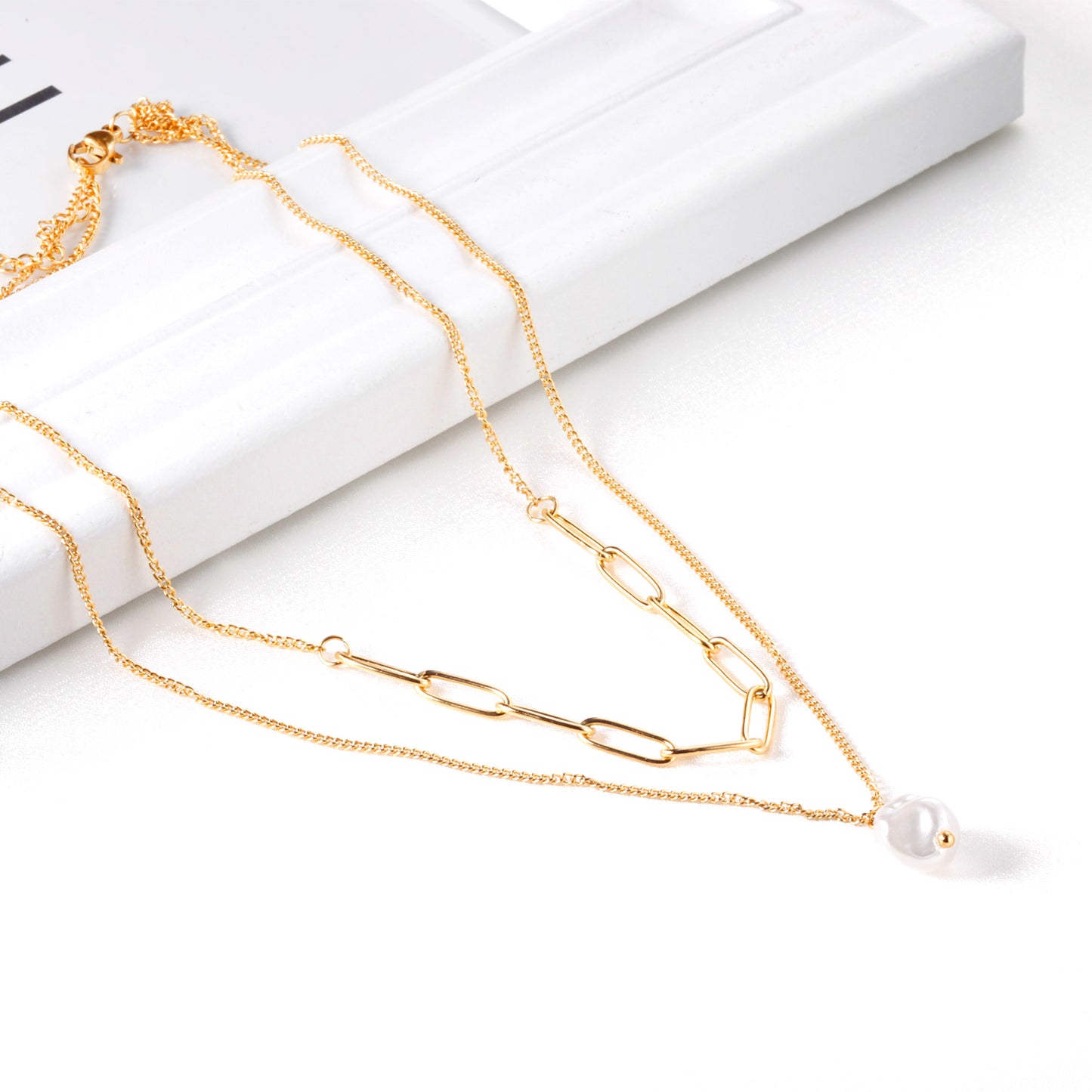 Collar Dúo Perla | Bañado en Oro 18K