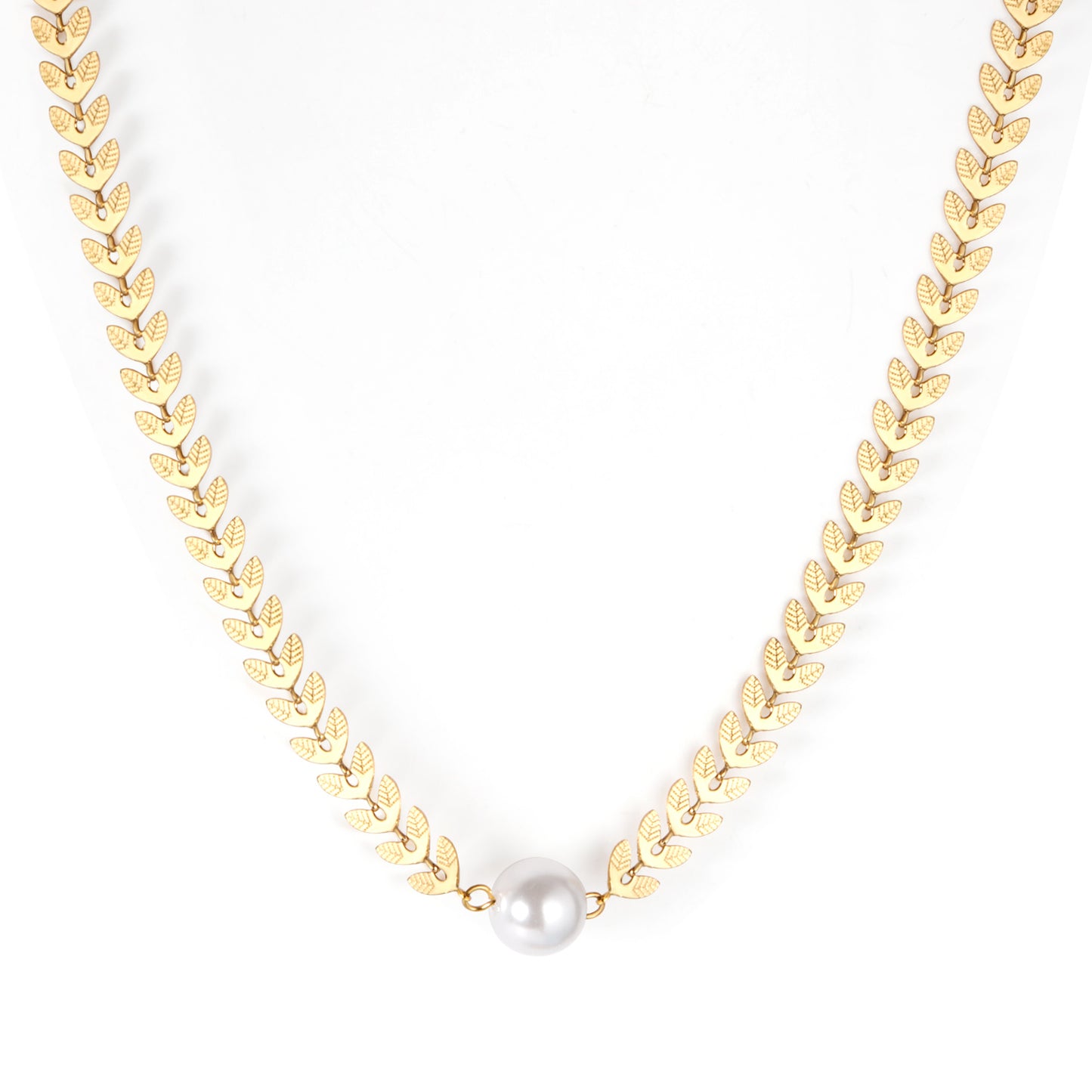 Collar Laurel de Perla | Bañado en Oro 18K