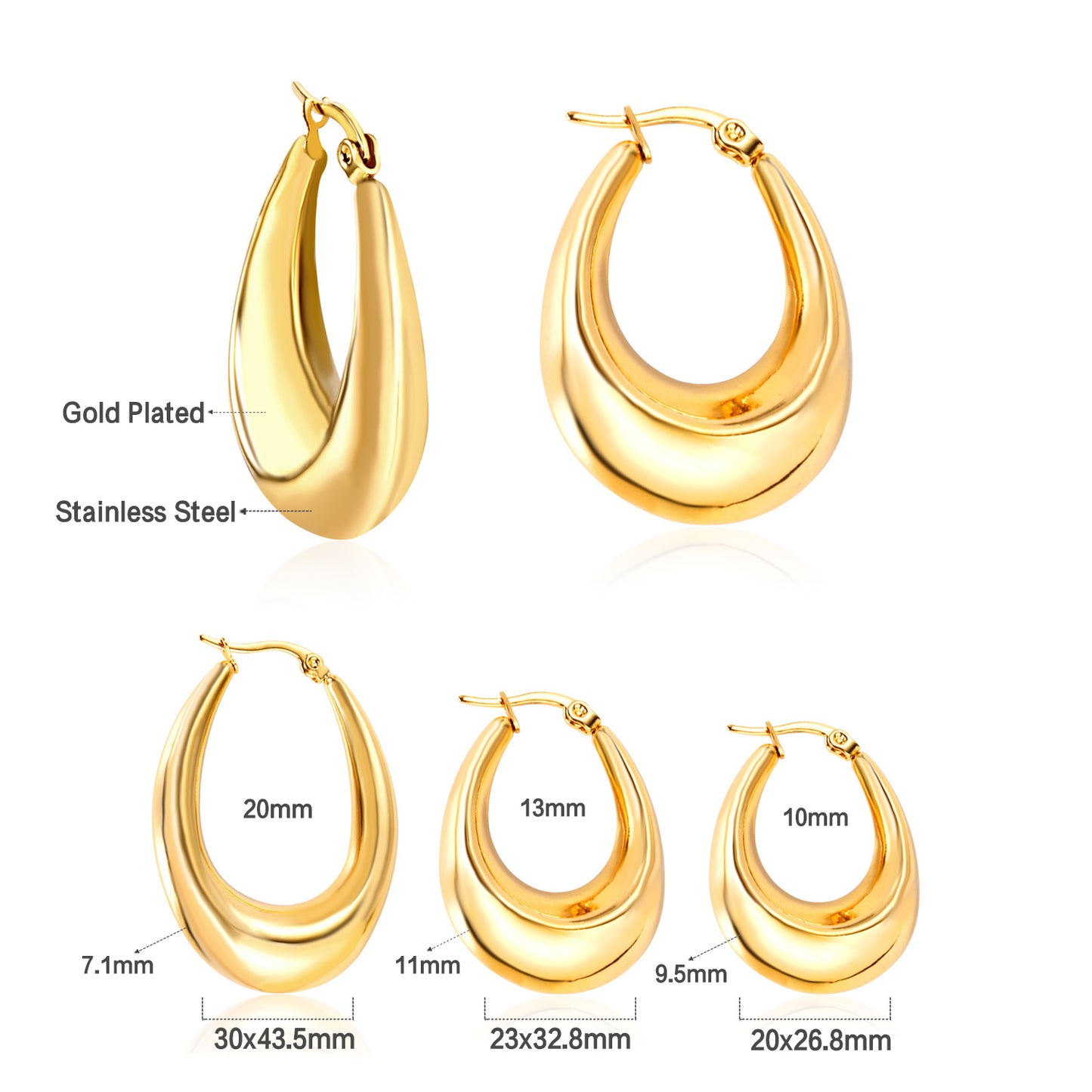 Pendientes Ola | Bañado en Oro 18K