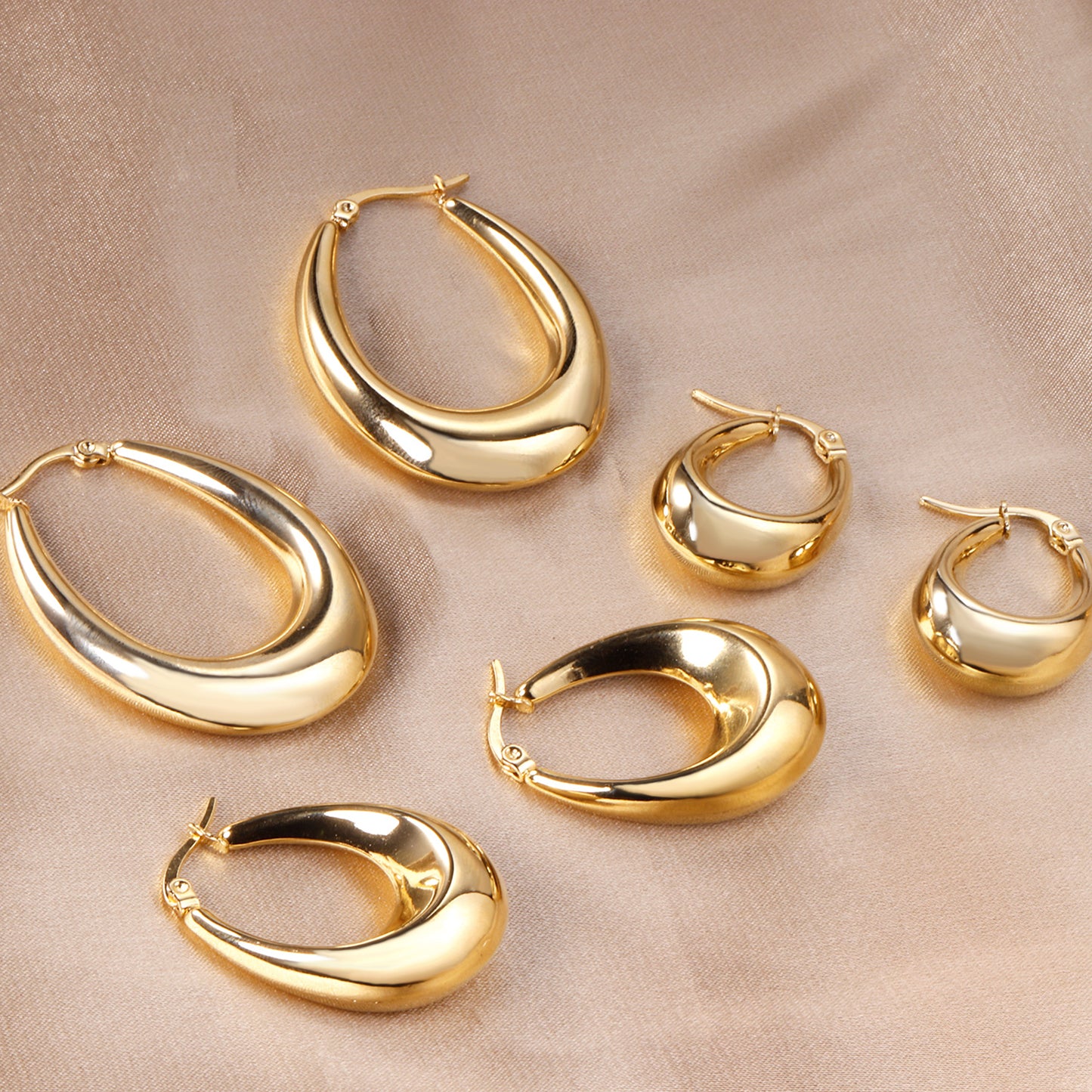 Pendientes Ola | Bañado en Oro 18K
