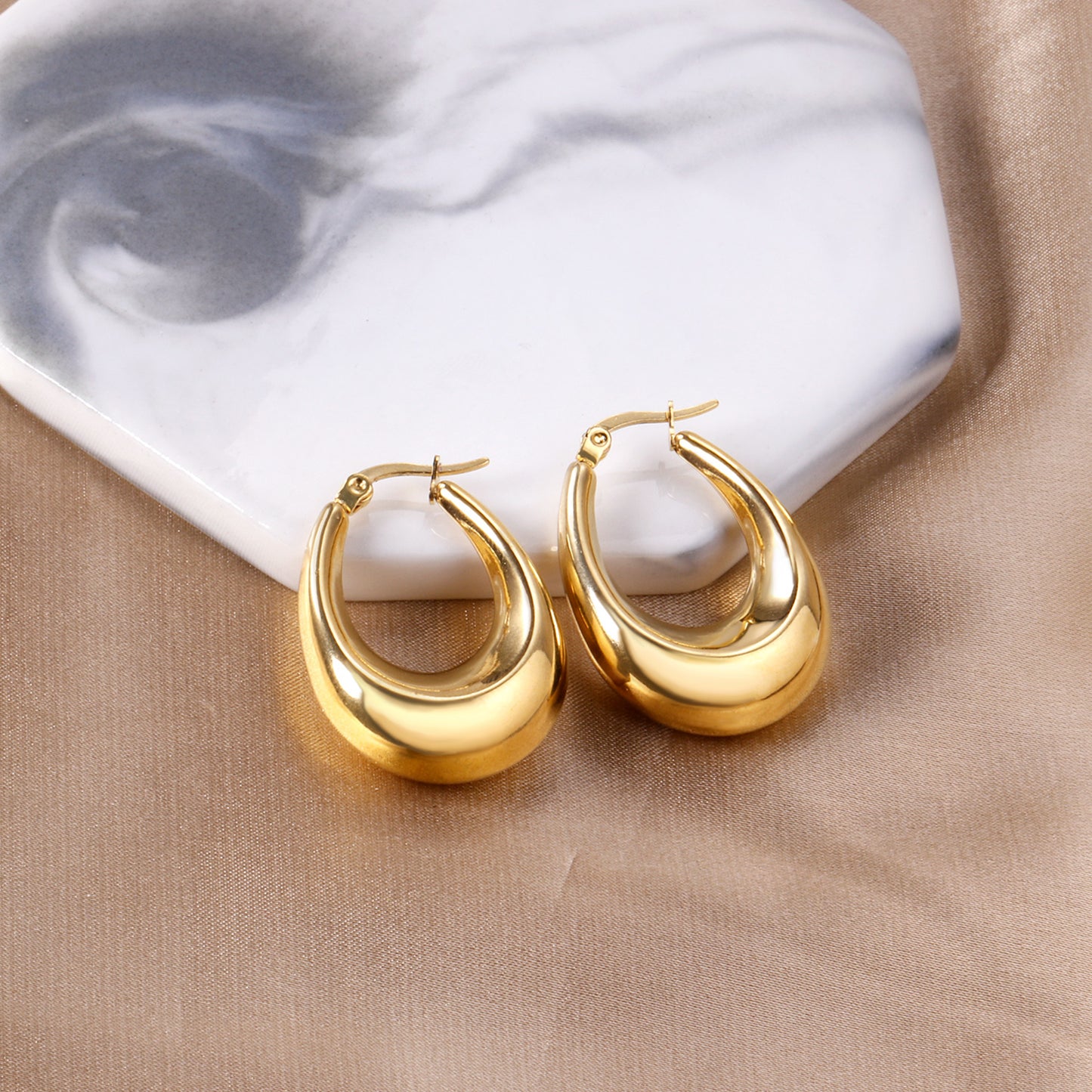 Pendientes Ola | Bañado en Oro 18K