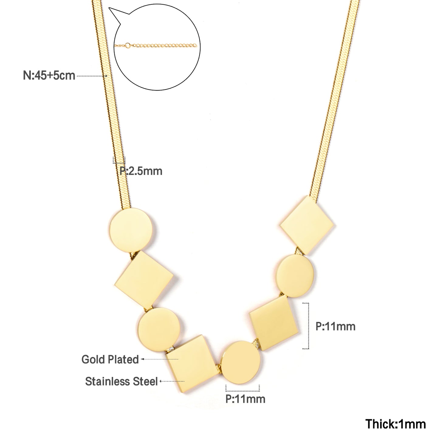 Collar Geométrico Dorado | Bañado en Oro 18K