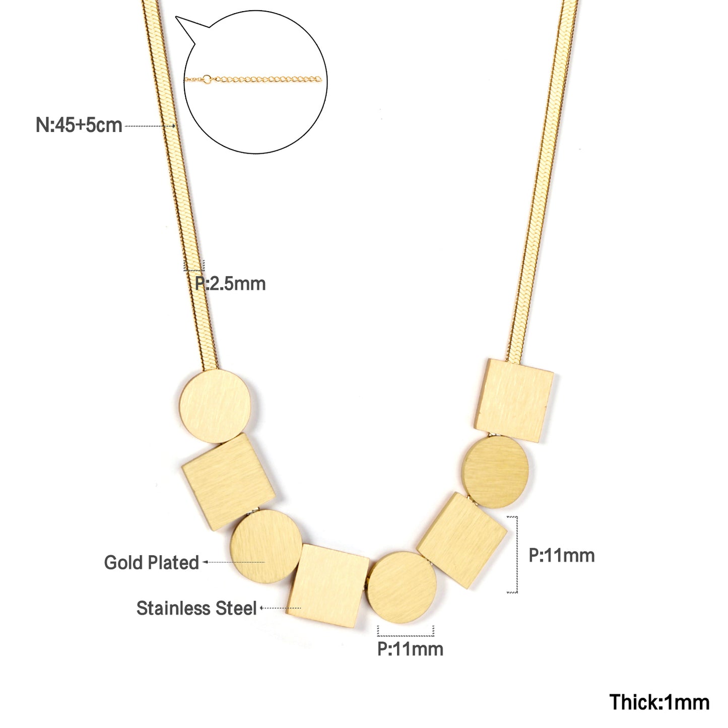 Collar Geométrico Dorado | Bañado en Oro 18K
