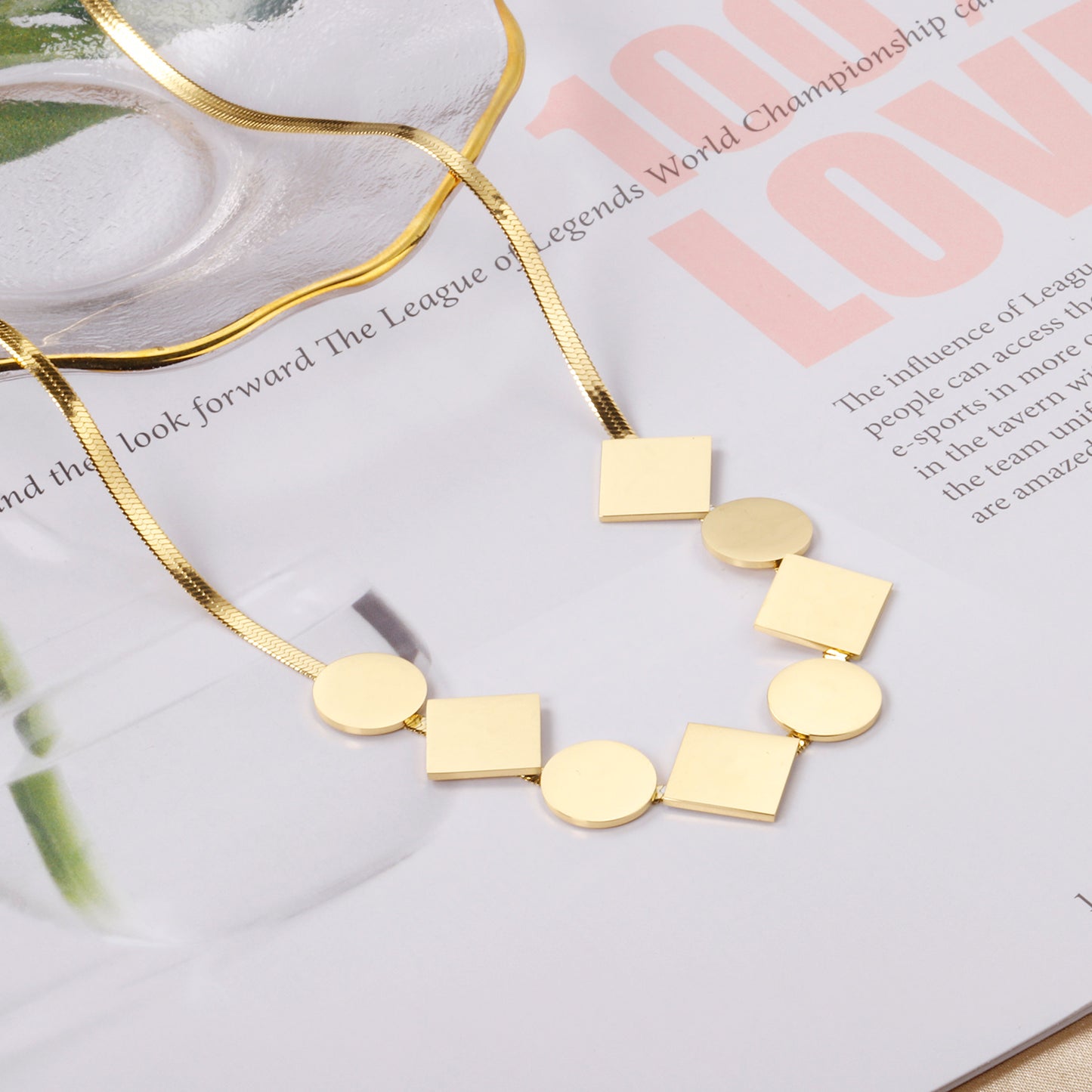 Collar Geométrico Dorado | Bañado en Oro 18K