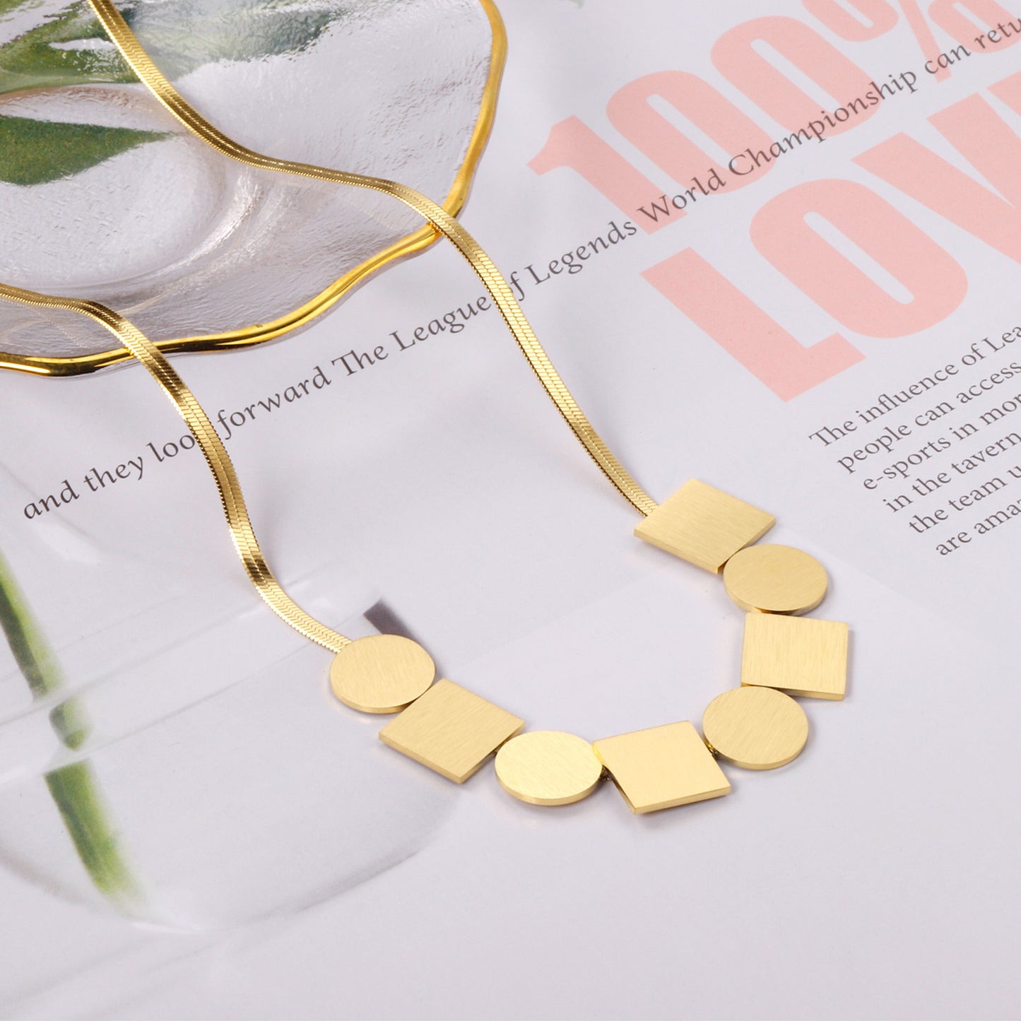 Collar Geométrico Dorado | Bañado en Oro 18K