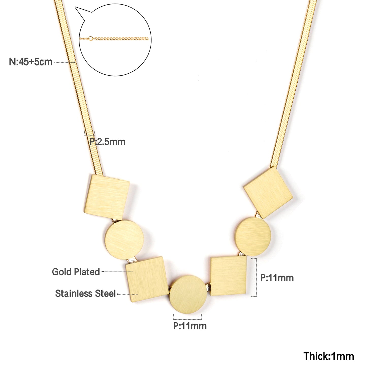 Collar Geométrico Dorado | Bañado en Oro 18K