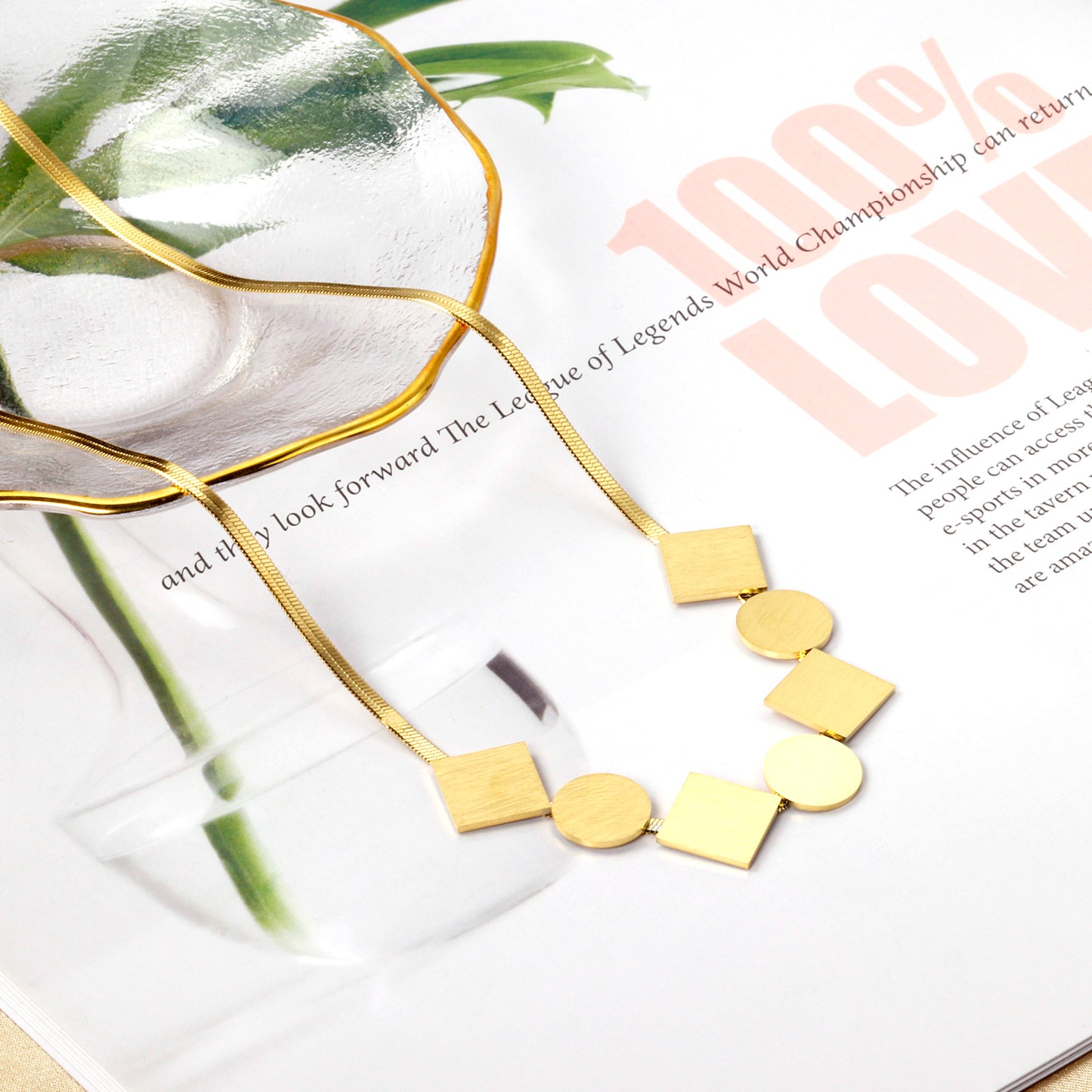 Collar Geométrico Dorado | Bañado en Oro 18K